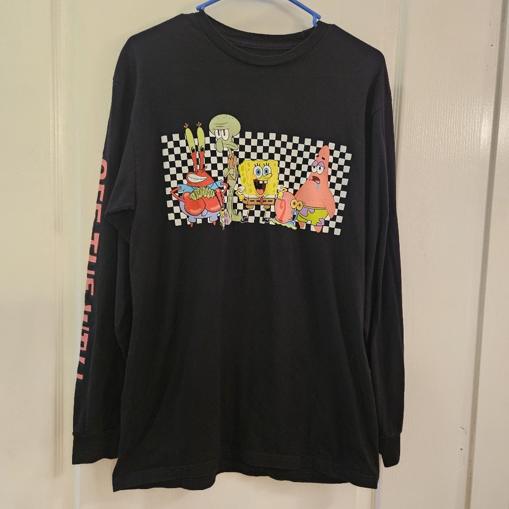 VANS SPONGE BOB SQUAREPANTS long sleeved T shirt M Medium classic fit unisex